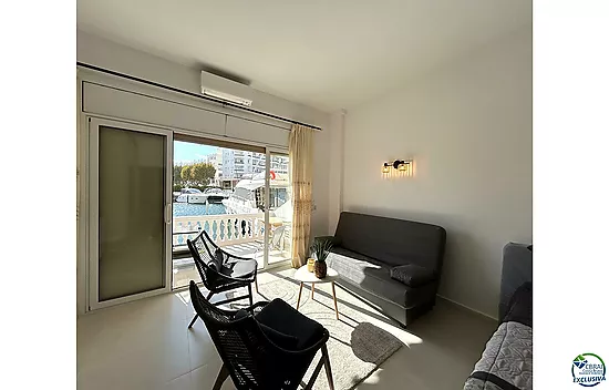 Grand et moderne studio au canal avec de jolies vues sur Empuriabrava, sud-ouest, terrasse licence t